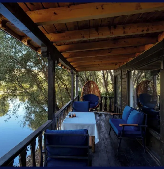 Riverside bungalow balcony